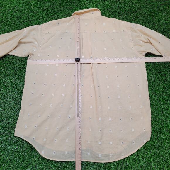 Vintage 70s Nicola Mancini Embroidered Disco Button Shirt Mens XXL 17.5 Peach - Picture 7 of 13